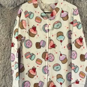 Fuzzy onesie zip pajamas